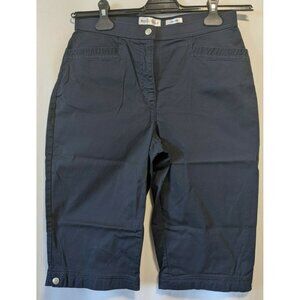 Northern Reflections Women's Capri Pants Cotton Navy Blue Knee Stretch Size 4